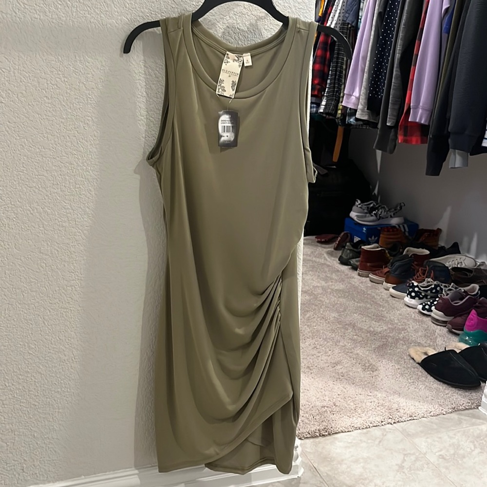 NWT Light olive colored tank dress - M
